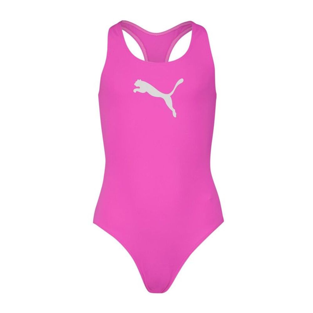 Puma Girls Racerback One Piece Bathing Suit / Fluorescent Pink